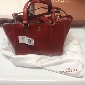 NWT Coach Purse - Coach Red Woman’s Handbag/Purse Smth Lth Mini Crosby